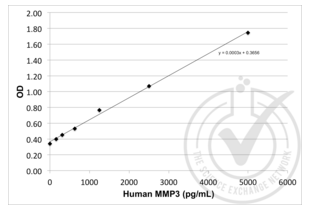 ELISA validation image for Matrix Metallopeptidase 3 (Stromelysin 1, Progelatinase) (MMP3) ELISA Kit (ABIN364941) (MMP3 ELISA 试剂盒)