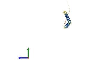 AlphaFold protein structure predicition of Mouse Recombinant Tceal7 Protein, UniprotID A3KGA4