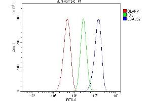 Flow Cytometry analysis of CACO-2 cells using anti-Galectin 2/LGALS2 antibody (ABIN7598979).
