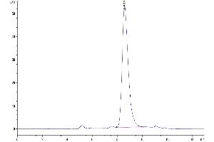 Size-exclusion chromatography-High Pressure Liquid Chromatography (SEC-HPLC) image for Family with Sequence Similarity 3, Member D (FAM3D) (AA 26-224) protein (Fc Tag) (ABIN7274578)