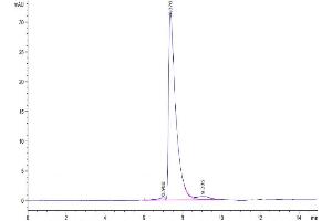 Size-exclusion chromatography-High Pressure Liquid Chromatography (SEC-HPLC) image for Lymphocyte Antigen 9 (CD229) (AA 48-454) protein (His-Avi Tag,Biotin) (ABIN7275224)