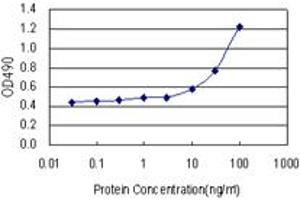 Sandwich ELISA detection sensitivity ranging from 3 ng/mL to 100 ng/mL. (EPHA2 (人) Matched Antibody Pair)
