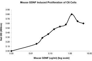 SDS-PAGE of Mouse Glial Derived Neurotrophic Factor Recombinant Protein Bioactivity of Mouse Glial Derived Neurotrophic Factor Recombinant Protein. (GDNF 蛋白)