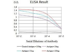 Black line: Control Antigen (100 ng),Purple line: Antigen (10 ng), Blue line: Antigen (50 ng), Red line:Antigen (100 ng) (TNFRSF11A 抗体  (AA 30-212))