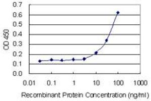 Detection limit for recombinant GST tagged AKR1CL1 is 3 ng/ml as a capture antibody. (AKR1CL1 抗体  (AA 1-129))