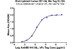 ELISA image for V-Set Domain Containing T Cell Activation Inhibitor 1 (VTCN1) (AA 29-258) protein (His-Avi Tag,Biotin) (ABIN7273953)