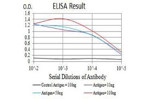 Black line: Control Antigen (100 ng),Purple line: Antigen (10 ng), Blue line: Antigen (50 ng), Red line:Antigen (100 ng) (BTN2A2 抗体  (AA 57-237))