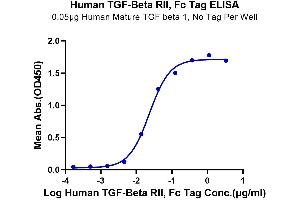 ELISA image for Transforming Growth Factor, beta Receptor II (70/80kDa) (TGFBR2) (AA 24-159) protein (Fc Tag) (ABIN7275719)