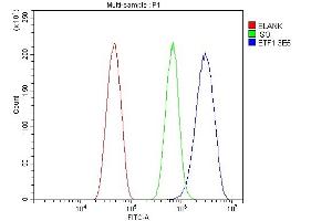 Flow Cytometry analysis of HEPA1-6 cells using anti-eRF1/ETF1 antibody (ABIN7602626).