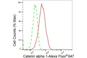 Flow cytometric analysis of Catenin alpha 1 expression in C2C12 cells using Catenin alpha 1 antibody (ABIN7797923), 1:2,000). (Recombinant CTNNA1 抗体)