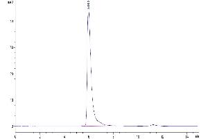 Size-exclusion chromatography-High Pressure Liquid Chromatography (SEC-HPLC) image for SARS-CoV-2 Spike S1 (AA 16-685) protein (Fc Tag) (ABIN7274396)