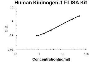 Human Kininogen-1/KNG1 ELISA Kit standard curve