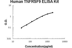 Human TNFRSF9/4-1BB Accusignal ELISA Kit Human TNFRSF9/4-1BB AccuSignal ELISA Kit standard curve. (CD137 ELISA 试剂盒)
