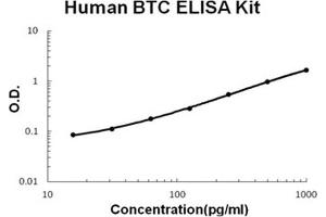 Human Betacellulin/BTC PicoKine ELISA Kit standard curve (Betacellulin ELISA 试剂盒)