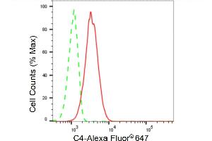 Flow cytometric analysis of C4 expression in C2C12 cells using C4 antibody (ABIN7798134), 1:2,000). (Recombinant Complement C4 抗体)