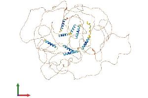 AlphaFold protein structure predicition of Mouse Recombinant Ppp1r26 Protein, UniprotID Q6A025