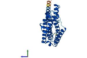 AlphaFold protein structure predicition of Mouse Recombinant Icmt Protein, UniprotID Q9EQK7