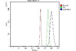 Flow Cytometry analysis of HepG2 cells using anti-Antithrombin III/SERPINC1 antibody (ABIN7602610).