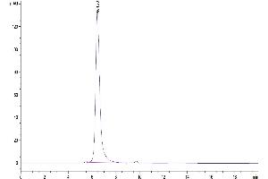 Size-exclusion chromatography-High Pressure Liquid Chromatography (SEC-HPLC) image for Interleukin 5 Receptor, alpha (IL5RA) (AA 21-335) protein (His-Avi Tag,Biotin) (ABIN7275035)