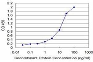 Detection limit for recombinant GST tagged TESK2 is approximately 0. (TESK2 抗体  (AA 405-542))