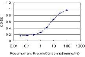 Detection limit for recombinant GST tagged ZNF131 is approximately 0. (ZNF131 抗体  (AA 139-238))