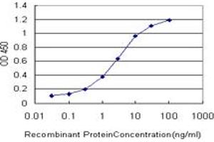 Detection limit for recombinant GST tagged CBY1 is approximately 0. (CBY1/PGEA1 抗体  (AA 18-126))