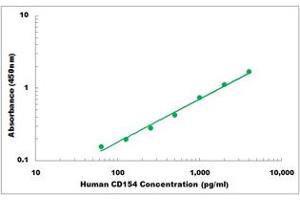 Representative Standard Curve (CD40 Ligand ELISA 试剂盒)