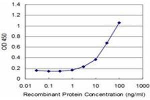 Detection limit for recombinant GST tagged ADAM20 is approximately 1ng/ml as a capture antibody.