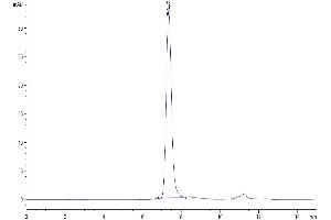 Size-exclusion chromatography-High Pressure Liquid Chromatography (SEC-HPLC) image for Sialic Acid Binding Ig-Like Lectin 10 (SIGLEC10) (AA 17-546), (R119A) protein (His-Avi Tag,Biotin) (ABIN7275605)
