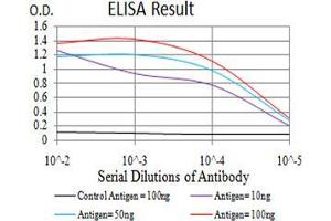 Black line: Control Antigen (100 ng);Purple line: Antigen (10ng); Blue line: Antigen (50 ng); Red line:Antigen (100 ng)