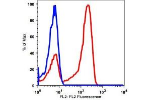 Flow Cytometry (FACS) image for anti-CD2 (CD2) antibody (PE) (ABIN2704202) (CD2 抗体  (PE))