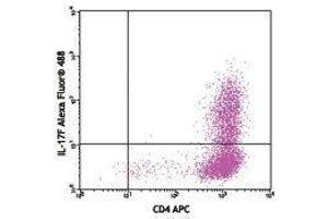 Flow Cytometry (FACS) image for anti-Interleukin 17F (IL17F) antibody (Alexa Fluor 488) (ABIN2657542) (IL17F 抗体  (Alexa Fluor 488))