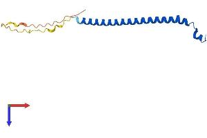 AlphaFold protein structure predicition of Human Recombinant MAFIP Protein, UniprotID Q8WZ33