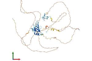 AlphaFold protein structure predicition of Human Recombinant FUS Protein, UniprotID P35637