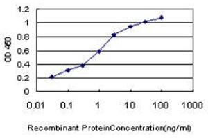 Detection limit for recombinant GST tagged TAOK1 is approximately 0. (TAO Kinase 1 (TAOK1) (AA 892-1001) 抗体)