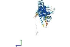 AlphaFold protein structure predicition of Mouse Recombinant Mx2 Protein, UniprotID Q9WVP9