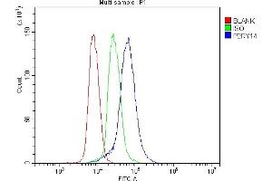 Flow Cytometry analysis of mouse spleen tissue using anti-P2Y14/P2ry14 antibody (ABIN7600262).
