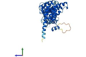 AlphaFold protein structure predicition of Human Recombinant AIP Protein, UniprotID O00170