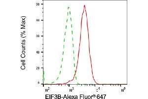 Flow cytometric analysis of EIF3B expression in HepG2 cells using EIF3B antibody (ABIN7798522), 1:2,000). (Recombinant EIF3B 抗体)