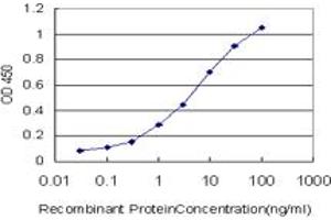 Detection limit for recombinant GST tagged CENTB2 is approximately 0.