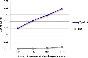 ELISA plate was coated with BSA and BSA conjugated to phosphotyrosine (pTry-BSA). (Phosphotyrosine 抗体  (HRP))