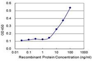Detection limit for recombinant GST tagged MOCOS is 1 ng/ml as a capture antibody. (MOCOS 抗体  (AA 1-888))