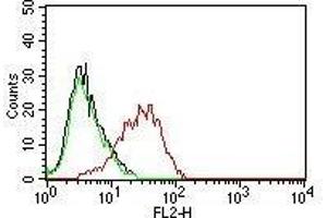 Flow Cytometry of human MCF-7 cells. (EpCAM 抗体  (PE))