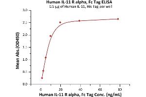 ELISA image for Interleukin 11 Receptor, alpha (IL11RA) (AA 24-370) (Active) protein (Fc Tag) (ABIN6992343)