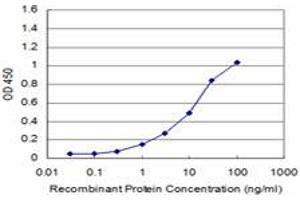 Detection limit for recombinant GST tagged CSPG5 is approximately 1ng/ml as a capture antibody. (CSPG5 抗体  (AA 445-539))