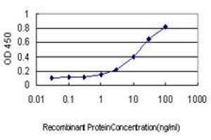 Detection limit for recombinant GST tagged SH2D3C is approximately 1ng/ml as a capture antibody. (SH2D3C 抗体  (AA 1-110))