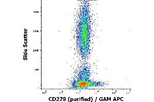 Flow cytometry surface staining pattern of human peripheral blood stained using anti-human CD279 (EH12. (PD-1 抗体)