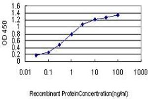 Detection limit for recombinant GST tagged NDRG2 is approximately 0. (NDRG2 抗体  (AA 1-96))