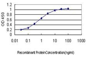 Detection limit for recombinant GST tagged GPR84 is approximately 0. (GPR84 抗体  (AA 208-316))