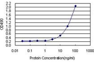 Sandwich ELISA detection sensitivity ranging from 1 ng/mL to 100 ng/mL. (MPP3 (人) Matched Antibody Pair)